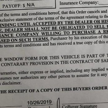 Craige Motor Company - See the underlined sentence in caps in the contract. - Car Dealers Near Me - Durham, North Carolina