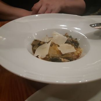 Monarque - 3 pieces of lamb ravioli, a ridiculous oversized dish, 18 dollars. - Brasseries Near Me - Montreal, Quebec