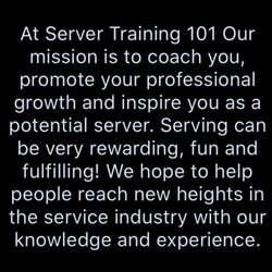 Server Training 101 - Mission statement