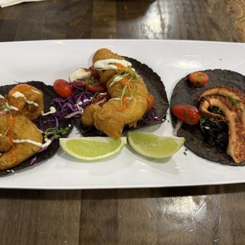 Holbox - Taco De Pulpo En Su Tinta & fish and shrimp tacos - Latin American Near Me - Los Angeles, California Holbox - Taco De Pulpo En Su Tinta & fish and shrimp tacos - Latin American Near Me - Los Angeles, California