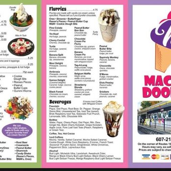 Mac-A-Doodles Ice Cream - The sweet side of the menu - Ice Cream & Frozen Yogurt Near Me - Stamford, New York Mac-A-Doodles Ice Cream - The sweet side of the menu - Ice Cream & Frozen Yogurt Near Me - Stamford, New York