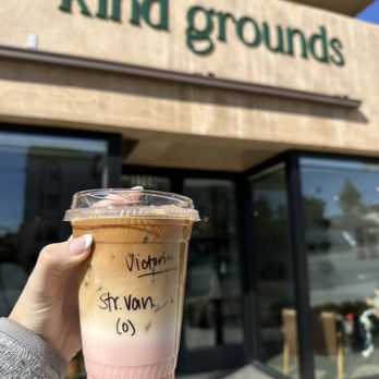 Kind Grounds - Strawberry Vanilla Iced Latte with Espresso - Coffee & Tea Near Me - Los Angeles, California Kind Grounds - Strawberry Vanilla Iced Latte with Espresso - Coffee & Tea Near Me - Los Angeles, California