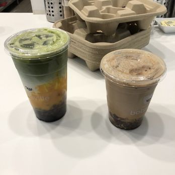 Bobaville - Matcha  and Mango  Latte, and the Oolong Tea  with Boba - Coffee & Tea Near Me - Daly City, California