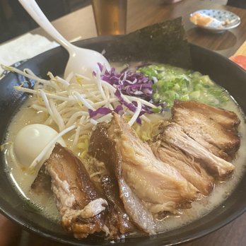 Yojimbo - Pork Ramen Soup and pork - size large is huge!!! The picture doesn't show off how large it is. - Sushi Bars Near Me - Alameda, California Yojimbo - Pork Ramen Soup and pork - size large is huge!!! The picture doesn't show off how large it is. - Sushi Bars Near Me - Alameda, California