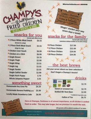 Menu photo 6 Champy's Famous Fried Chicken Muscle Shoals, AL