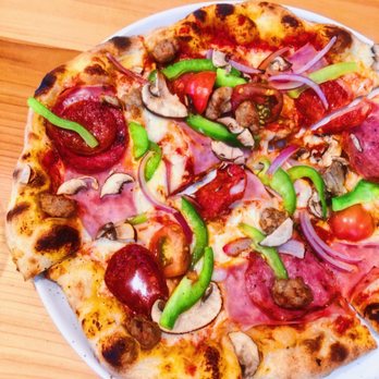 Village Pizza & Pints - Meat Veggie Combo - Pizza Near Me - Davis, California Village Pizza & Pints - Meat Veggie Combo - Pizza Near Me - Davis, California