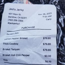 a receipt for a burger a receipt for a burger