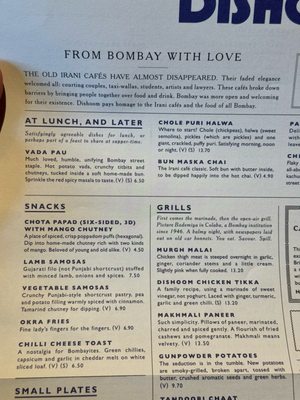 Menu photo 5 Dishoom Canary Wharf London, XGL