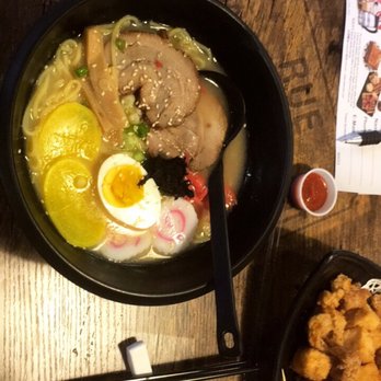Meet Tea - Japanese ramen served with half boiled egg, pickled, two tonketsu meat. A bit salty but not bad. - Bubble Tea Near Me - Temple City, California