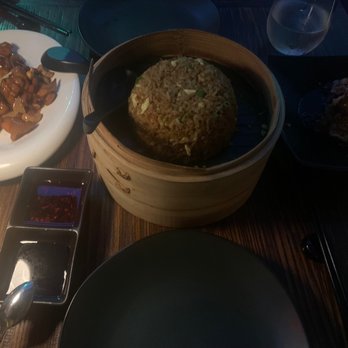 Hutong - Kung Pao Chicken, Rice and the Wagyu cabbage. - Chinese Near Me - Miami, Florida Hutong - Kung Pao Chicken, Rice and the Wagyu cabbage. - Chinese Near Me - Miami, Florida