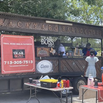 Trail Boss - Smoked brisket chicken and sausage with sides of mac & cheese, dirty rice, green beans and potato salad - Food Trucks Near Me Trail Boss - Smoked brisket chicken and sausage with sides of mac & cheese, dirty rice, green beans and potato salad - Food Trucks Near Me