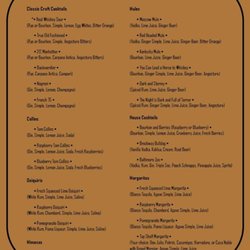 The Barrel - Drink Menu!!