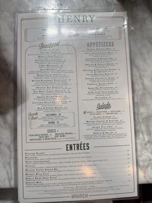 Menu photo 1 The Henry Miami, FL Menu photo 1 The Henry Miami, FL