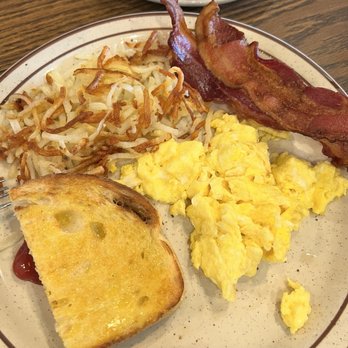 Calico's - Lite One Egg & 2 Slices of Bacon and hash browns - American Near Me - Kingman, Arizona Calico's - Lite One Egg & 2 Slices of Bacon and hash browns - American Near Me - Kingman, Arizona