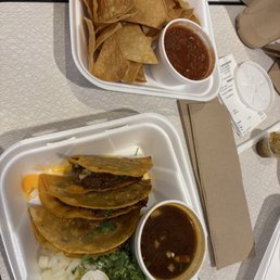 Birria tacos Chips and salsa Birria tacos Chips and salsa
