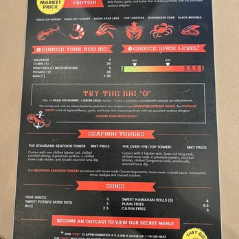 Outcast Seafood - Menu - Seafood Near Me - Miramar Beach, Florida