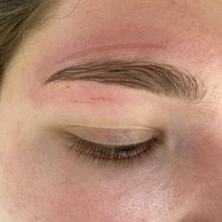 Pine Hill Nail Salon - Freshly waxed eyebrow with the skin waxed off