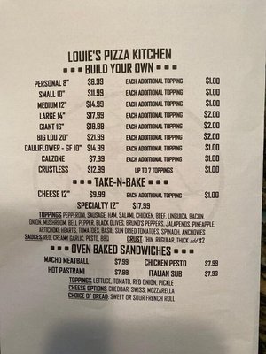 Menu photo 4 Louie's Pizza Kitchen Copperopolis, CA
