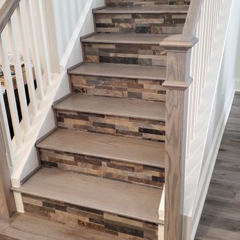Performance Painting - Stained steps and new railing to match new flooring - General Contractors Near Me - McKinney, Texas Performance Painting - Stained steps and new railing to match new flooring - General Contractors Near Me - McKinney, Texas