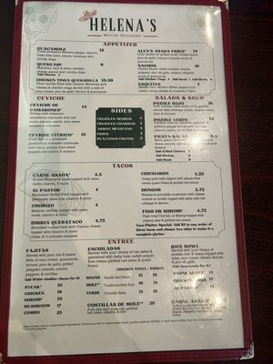Menu photo 6 Helena's Mexican Restaurant Alexandria, VA
