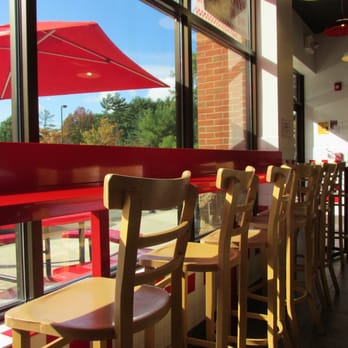 Five Guys - Seating with a view. Of the parking lot - Burgers Near Me - North Dartmouth, Massachusetts Five Guys - Seating with a view. Of the parking lot - Burgers Near Me - North Dartmouth, Massachusetts