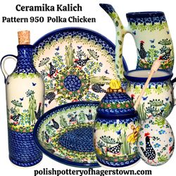 Polish Pottery of Hagerstown - Kalich Polish Pottery Polka Chicken - Pattern 950.