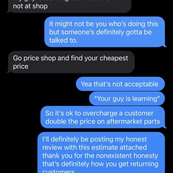 Pro touch auto body - Yes it was an estimate but they wanted me to leave a deposit paying double for aftermarket parts. - Body Shops Near Me - West Melbourne, Florida