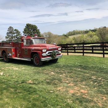 Bear Creek Smokehouse - 3/28/19. Gorgeous pastoral land here in east Texas all around this amazing store. Longhorns graze about front here. Beautiful old fire truck - Smokehouse Near Me - Marshall, Texas