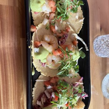 Roca - Shrimp tacos house made tortilla shells ! - Latin American Near Me - Kalamazoo, Michigan