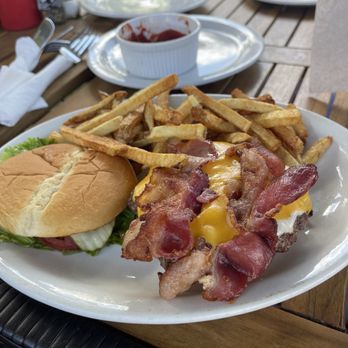 The CORRAL - Beef burger with bacon and cheese. - Burgers Near Me - Gardiner, Montana The CORRAL - Beef burger with bacon and cheese. - Burgers Near Me - Gardiner, Montana
