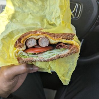 Steven's Burgers - Sausage, Bacon, Egg, and Cheese Sandwich - New American Near Me - Gardena, California