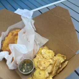 Arepa Chicken CREOLE (w/ chicken and golden potatoes) Tostones Arepa Chicken CREOLE (w/ chicken and golden potatoes) Tostones