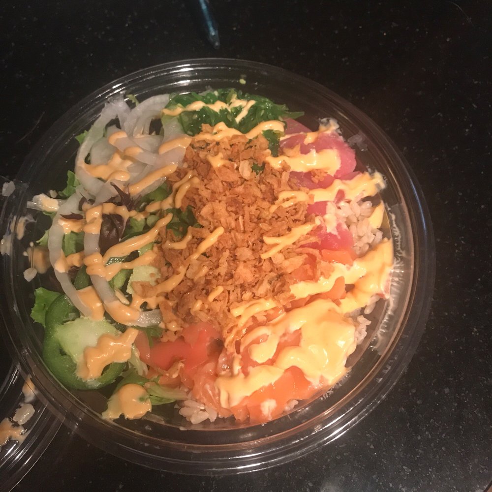 Aloha Poke - Tuna salmon medium bowl. Love that you can get both proteins for no extra charge. - Hawaiian Near Me - Washington, DC, District of Columbia