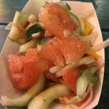 Fish Hut Grill - Cukes and tomatoes - American Near Me - Emerald Isle, North Carolina Fish Hut Grill - Cukes and tomatoes - American Near Me - Emerald Isle, North Carolina
