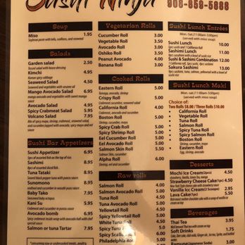Sushi Ninja - Menu - Sushi Bars Near Me - Alpha, New Jersey Sushi Ninja - Menu - Sushi Bars Near Me - Alpha, New Jersey