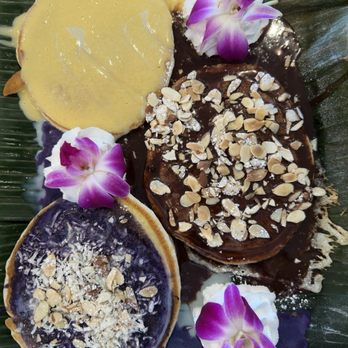 Lolas By MFK - Pancake kamayan flight - mango, Nutella and Ube coconut - Filipino Near Me - West Covina, California Lolas By MFK - Pancake kamayan flight - mango, Nutella and Ube coconut - Filipino Near Me - West Covina, California