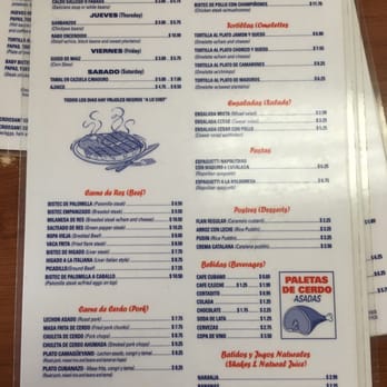 Cuba Latin Cafe - MENU PAGE 2 - Cuban Near Me - Miami, Florida