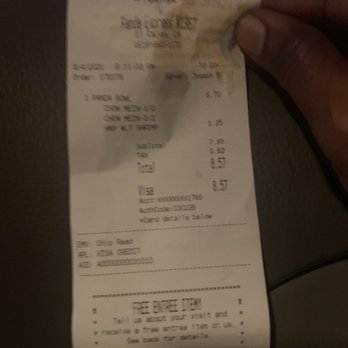 Panda Express - The receipt - Chinese Near Me - El Cajon, California Panda Express - The receipt - Chinese Near Me - El Cajon, California