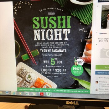 Congregation Beth Hamidrash - Sushi Night. We made our own. A Big hit. - Religious Organizations Near Me - Vancouver, British Columbia