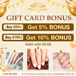 Radiant Nail Bar Salon - VALENTINE'S GIFT CARD BONUS
