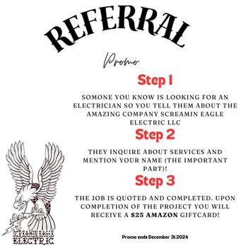 Screamin Eagle Electric - Don't miss our Referral Promotion! - Electricians Near Me Screamin Eagle Electric - Don't miss our Referral Promotion! - Electricians Near Me