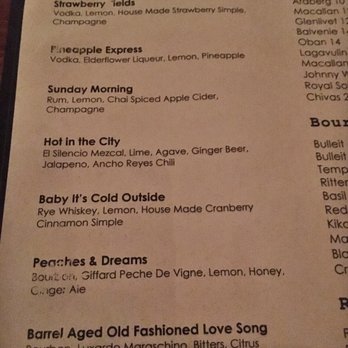 Firefly - Cocktail Menu - New American Near Me - Studio City, California