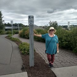 Galloping Goose Trail - My mom at the trail