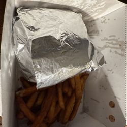 The Burger Den - Burger and a couple of fries