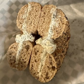 Leon’s Bagels - WW Everything Bagel w/ garlic & herb cream cheese - Bagels Near Me - New York, New York