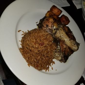 MangoSeed Restaurant - Jerk chicken with sweet plantains and rice and peas - Caribbean Near Me - Brooklyn, New York MangoSeed Restaurant - Jerk chicken with sweet plantains and rice and peas - Caribbean Near Me - Brooklyn, New York