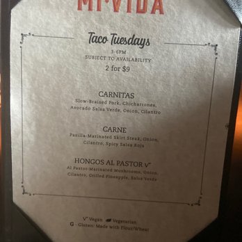 Mi Vida - Happy hour menu - Mexican Near Me - Washington, DC, District of Columbia