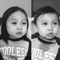 Auda's Barber Shop - Before and after photo of my baby boy's first hair cut. Thank you Auda .