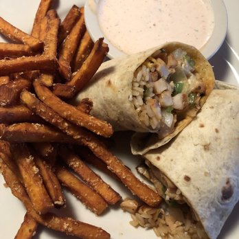 Wild Wing Cafe - Fajita fiesta wrap with sweet potato fries - Chicken Wings Near Me - Macon, Georgia Wild Wing Cafe - Fajita fiesta wrap with sweet potato fries - Chicken Wings Near Me - Macon, Georgia