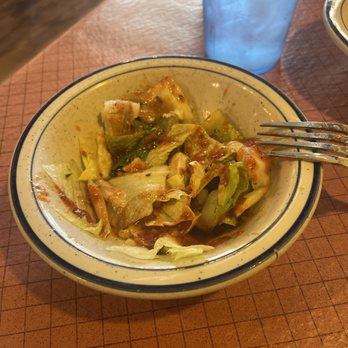 Da Vinci’s - Drowned "Salad." Nothing more than lettuce soaked in House Italian. - Italian Near Me - Claremore, Oklahoma Da Vinci’s - Drowned "Salad." Nothing more than lettuce soaked in House Italian. - Italian Near Me - Claremore, Oklahoma